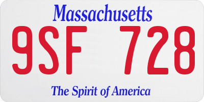 MA license plate 9SF728