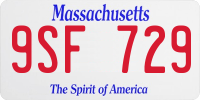 MA license plate 9SF729
