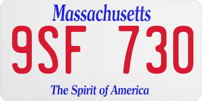 MA license plate 9SF730