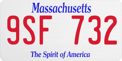 MA license plate 9SF732