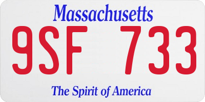 MA license plate 9SF733