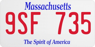 MA license plate 9SF735