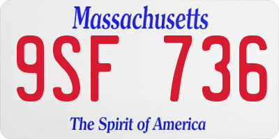 MA license plate 9SF736