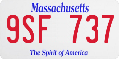 MA license plate 9SF737