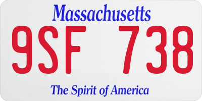 MA license plate 9SF738