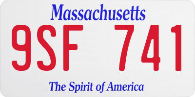 MA license plate 9SF741