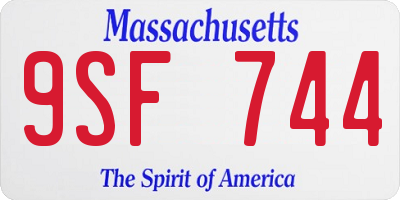 MA license plate 9SF744