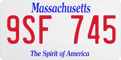 MA license plate 9SF745