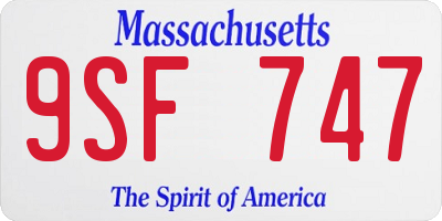 MA license plate 9SF747