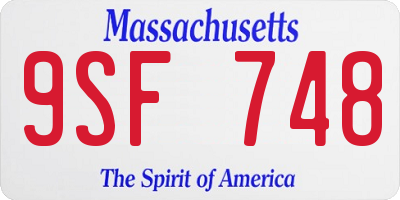 MA license plate 9SF748