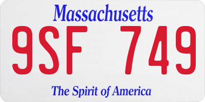MA license plate 9SF749