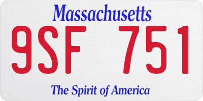 MA license plate 9SF751