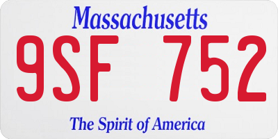 MA license plate 9SF752
