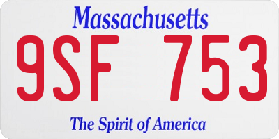 MA license plate 9SF753