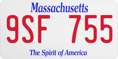 MA license plate 9SF755