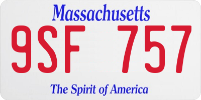 MA license plate 9SF757