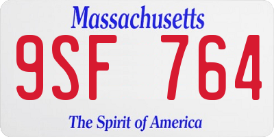 MA license plate 9SF764