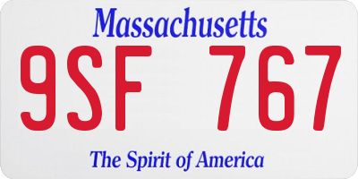 MA license plate 9SF767