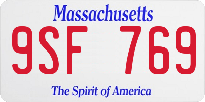 MA license plate 9SF769