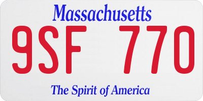 MA license plate 9SF770