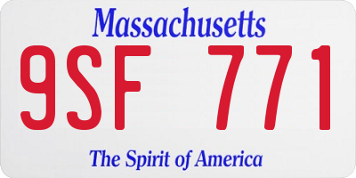 MA license plate 9SF771