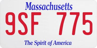 MA license plate 9SF775