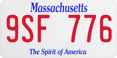 MA license plate 9SF776