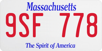 MA license plate 9SF778