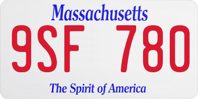 MA license plate 9SF780