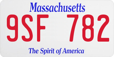MA license plate 9SF782