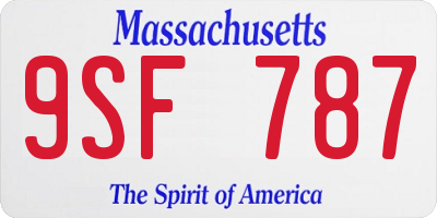MA license plate 9SF787