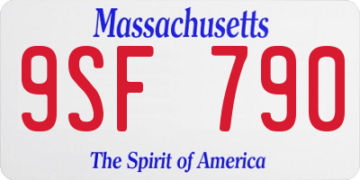 MA license plate 9SF790
