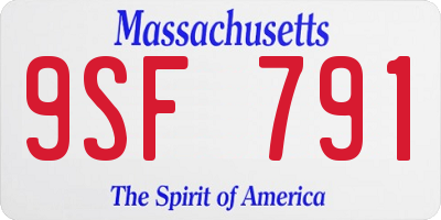 MA license plate 9SF791