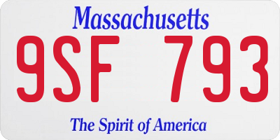MA license plate 9SF793