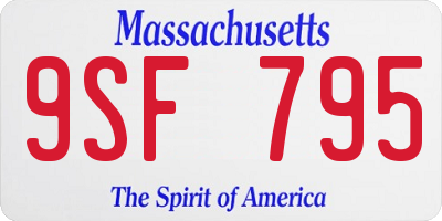 MA license plate 9SF795