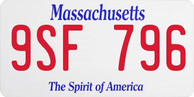 MA license plate 9SF796