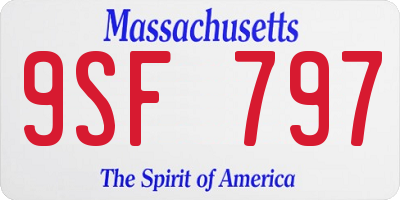 MA license plate 9SF797