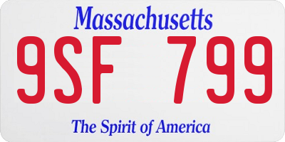 MA license plate 9SF799