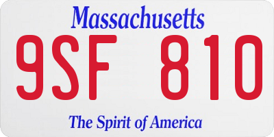 MA license plate 9SF810
