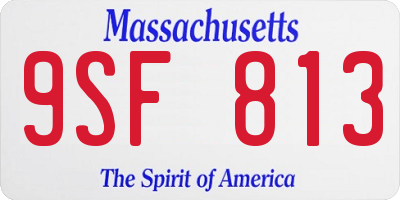 MA license plate 9SF813