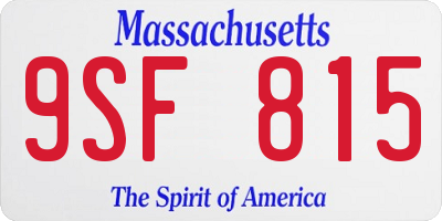 MA license plate 9SF815