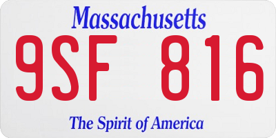 MA license plate 9SF816