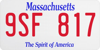MA license plate 9SF817