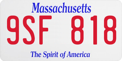 MA license plate 9SF818