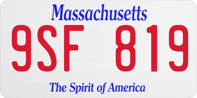 MA license plate 9SF819