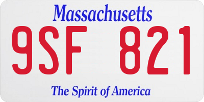 MA license plate 9SF821