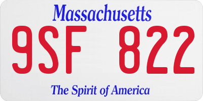MA license plate 9SF822