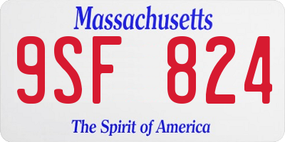 MA license plate 9SF824