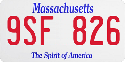 MA license plate 9SF826