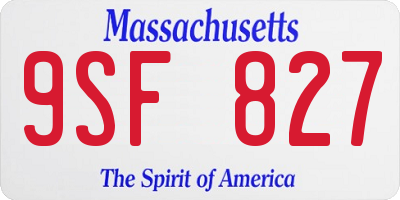 MA license plate 9SF827